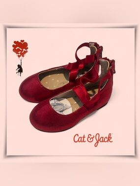 Cat & Jack Red Kids Dress Shoes